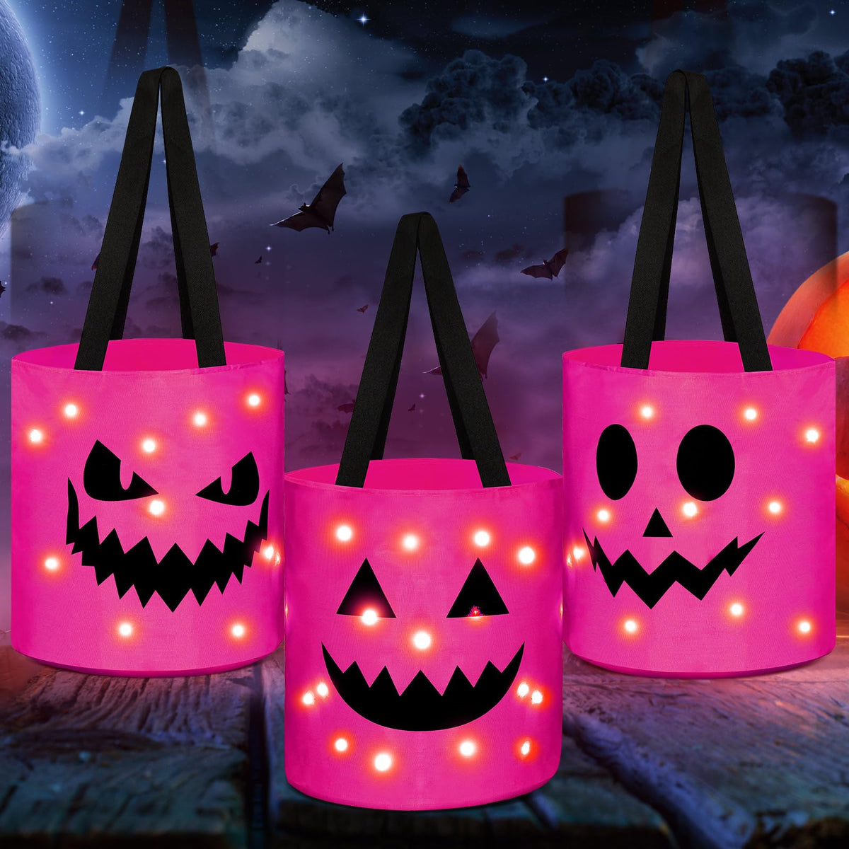 Light-Up Trick-or-Treat Tote Bags
