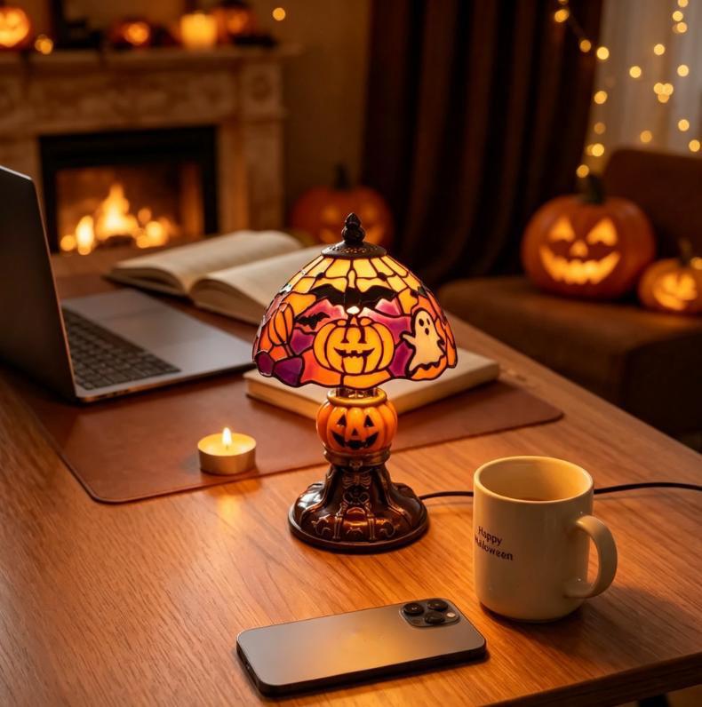 Halloween Stained Glass Lamp