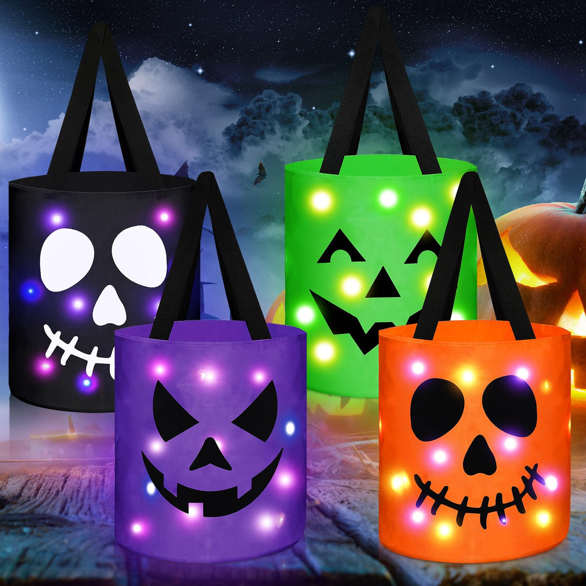 Light-Up Trick-or-Treat Tote Bags