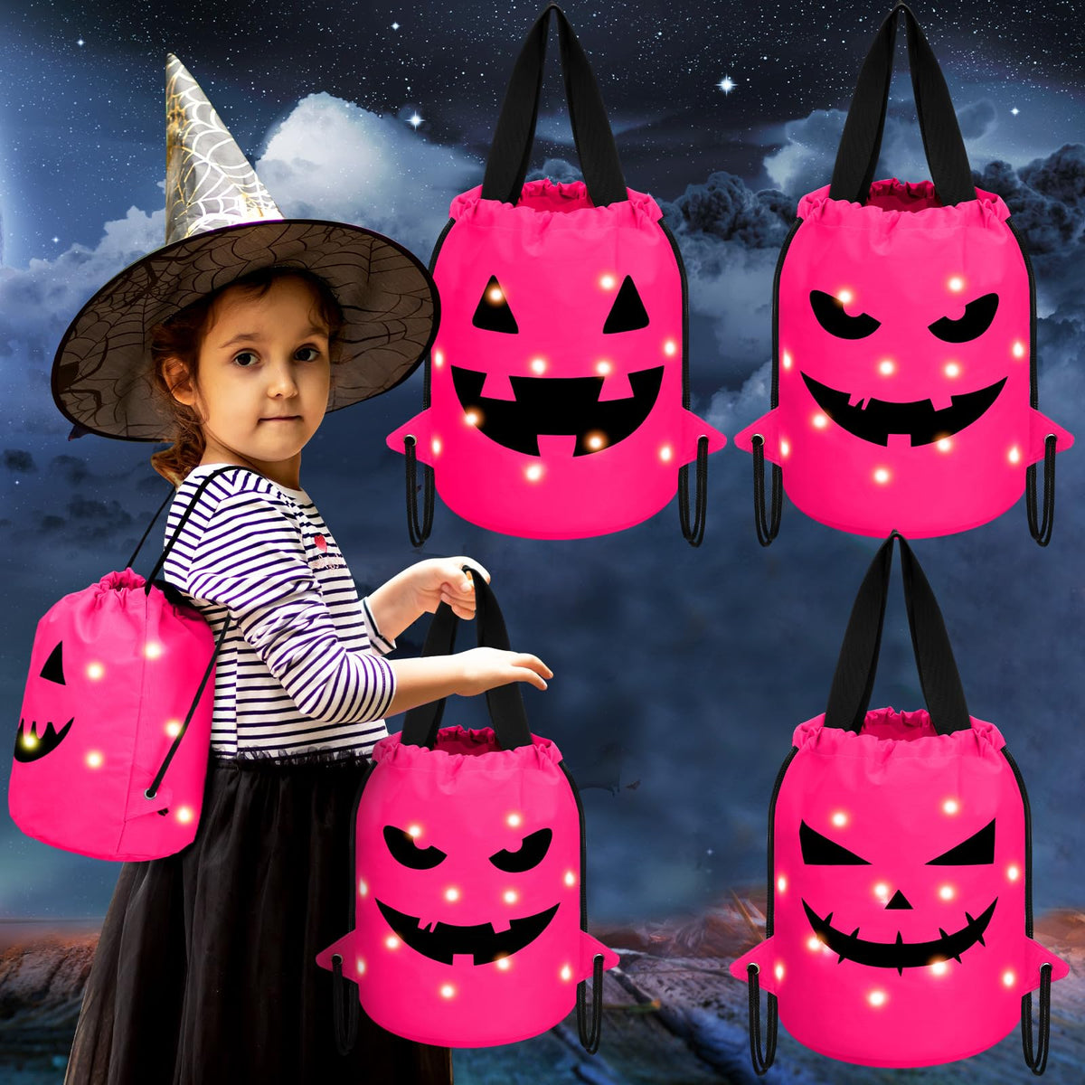 Light-Up Trick-or-Treat Tote Bags