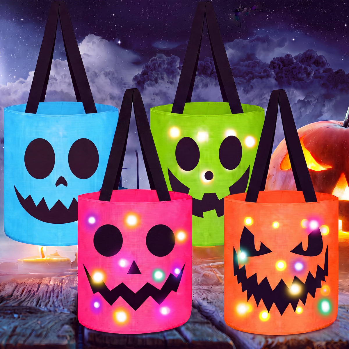 Light-Up Trick-or-Treat Tote Bags