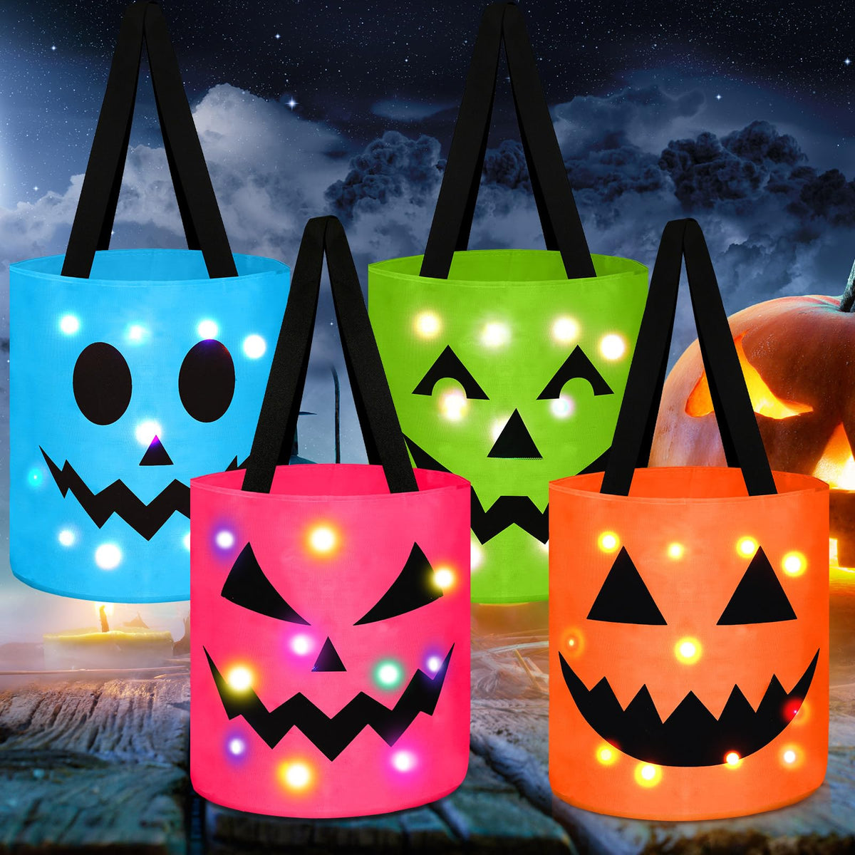 Light-Up Trick-or-Treat Tote Bags